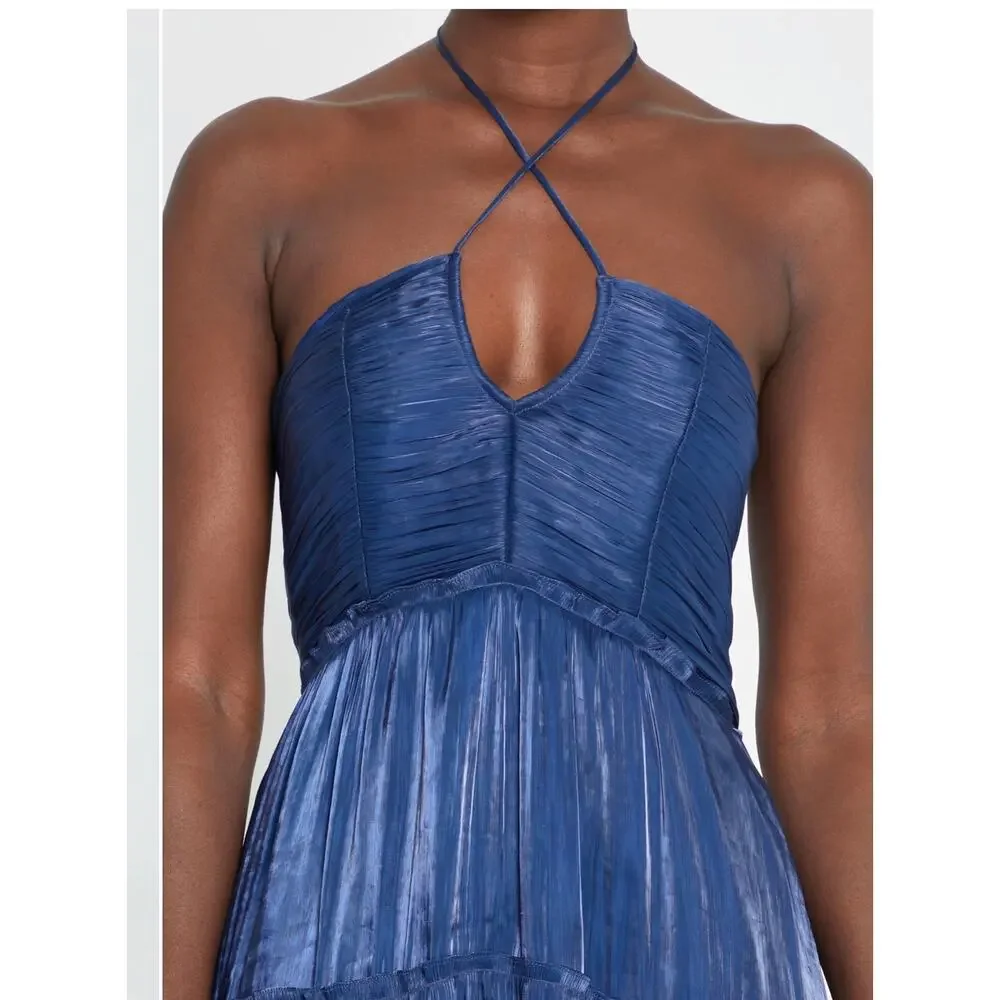 $172 New O.P.T east navy blue midi dress sz M - Picture 4 of 10